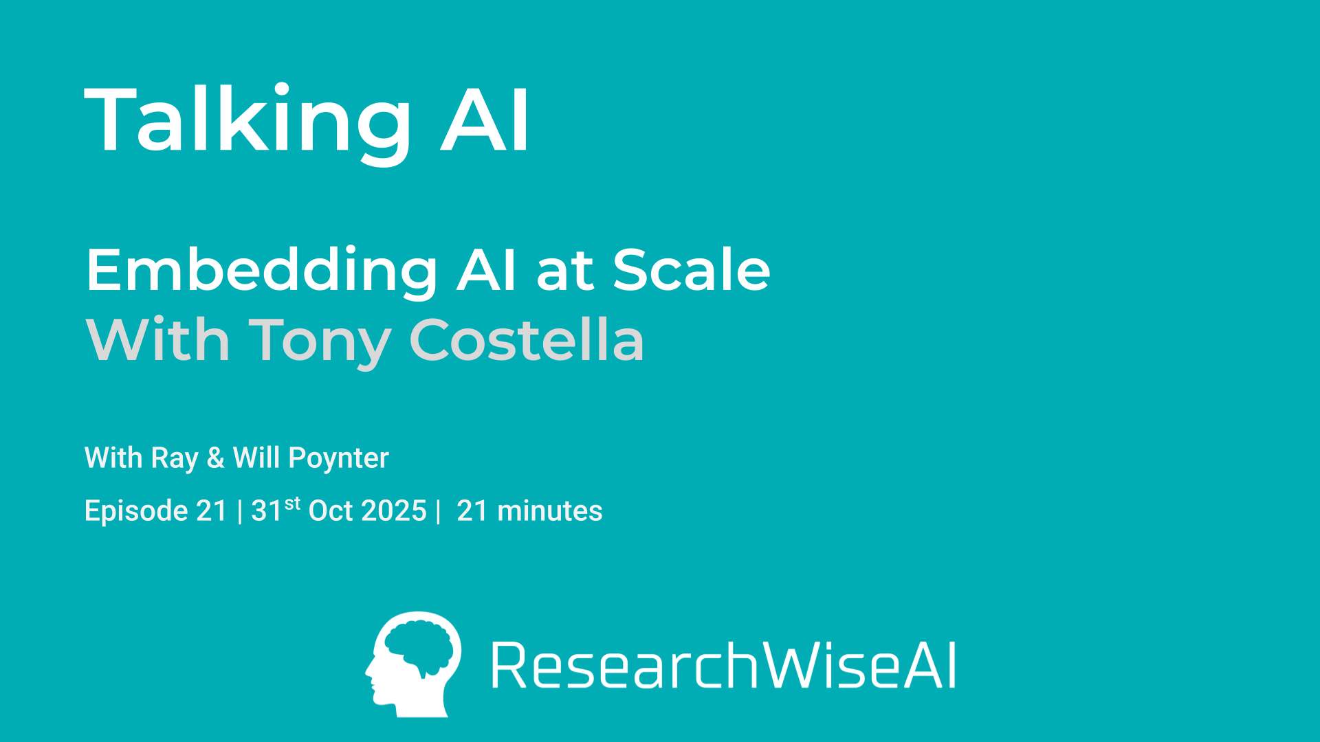 Embedding AI at Scale: Heineken’s Playbook with Tony Costella episode artwork