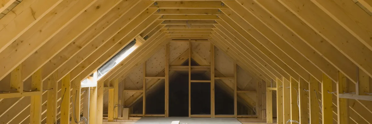 A partly finished loft conversion.