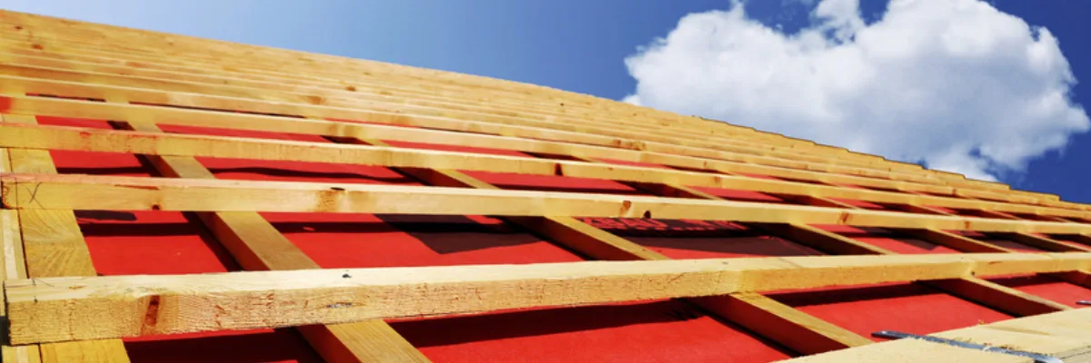 A close-up shot of a roof replacement midway through the project.