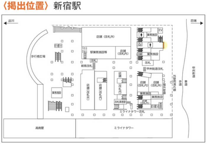 JR新宿駅ターミナルシート広告MAP