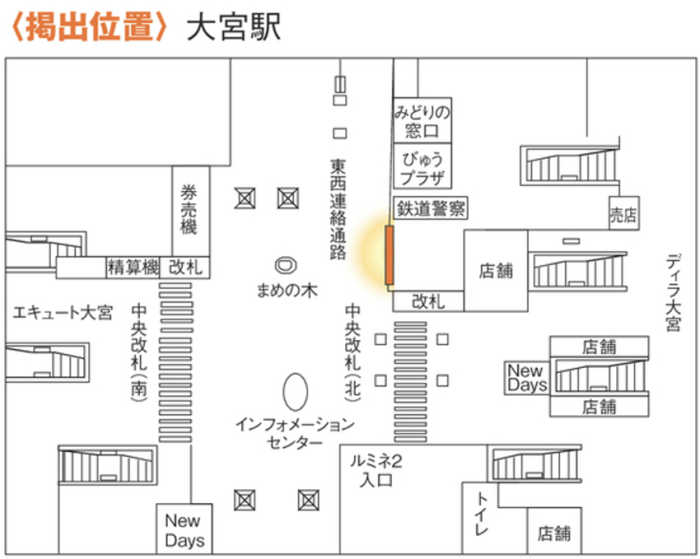 JR大宮駅東西連絡通路シート広告MAP