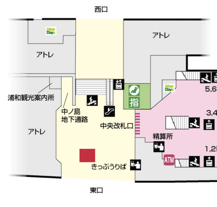 JR浦和駅東西連絡通路イベントスペースMAP