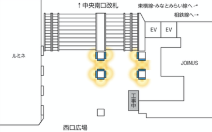 JR横浜タワーアトリウムデジタルサイネージMAP