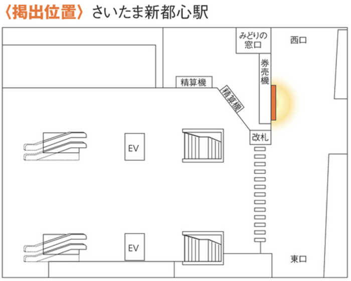 JRさいたま新都心駅改札外ビッグシート広告MAP