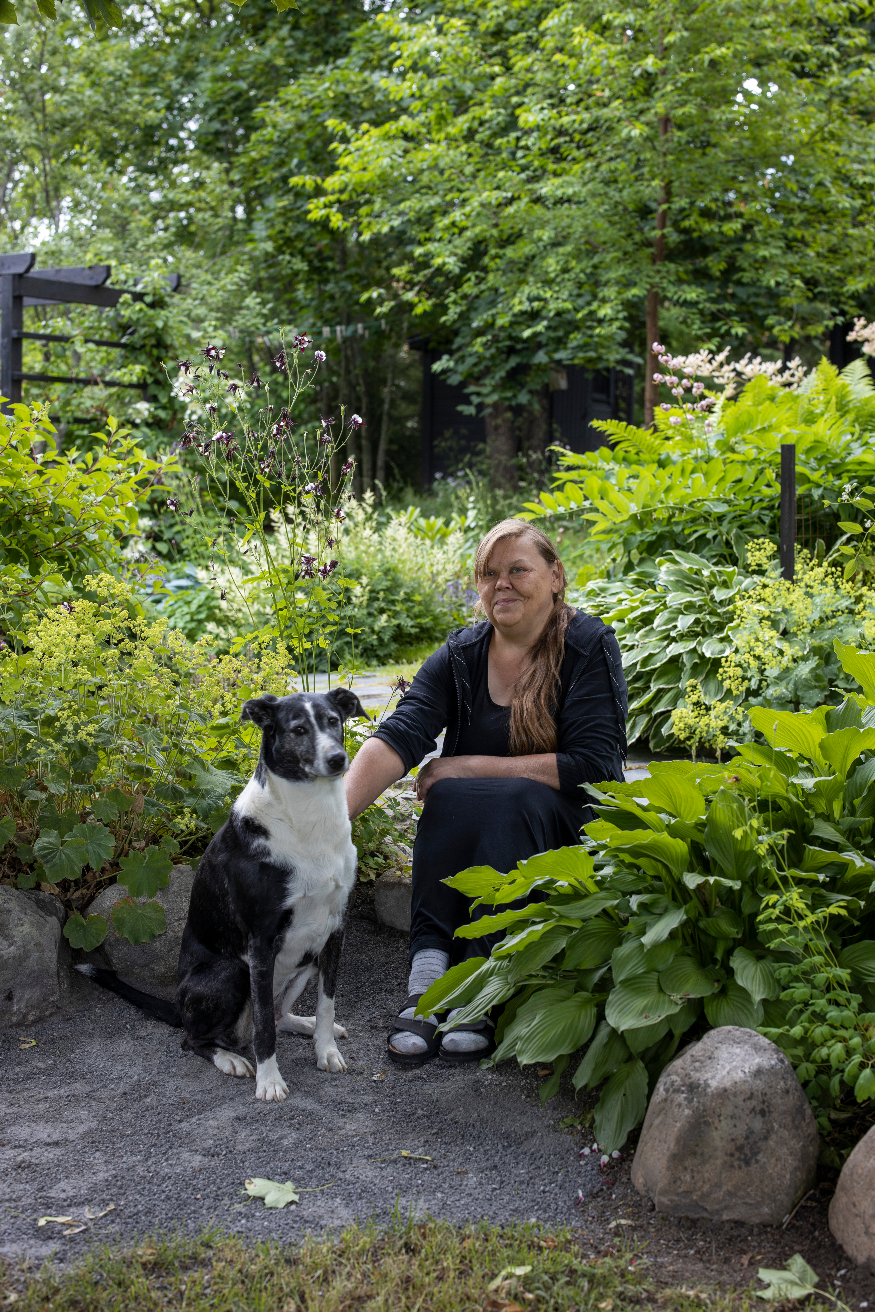 Pirjo de Graaff ja Iita-koira