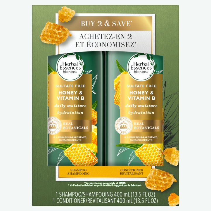 Honey & Vitamin B Shampoo And Conditioner Dual Pack | Herbal Essences