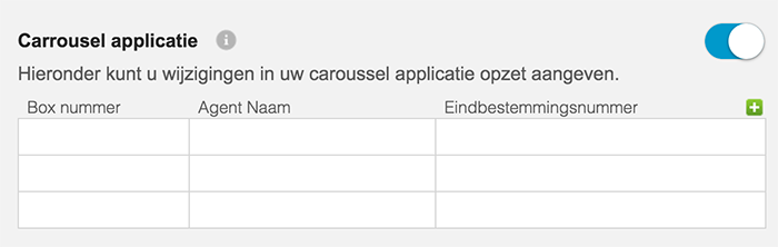 support carrousel-instellingen