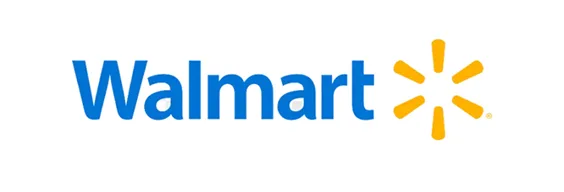 Walmart logo with blue text and yellow spark symbol on white background