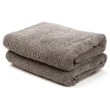 stack of two grey clean towels or cleaning cloths