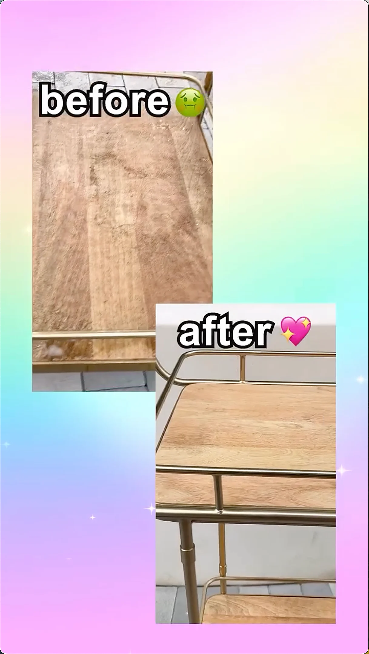 cleaning wood before and after