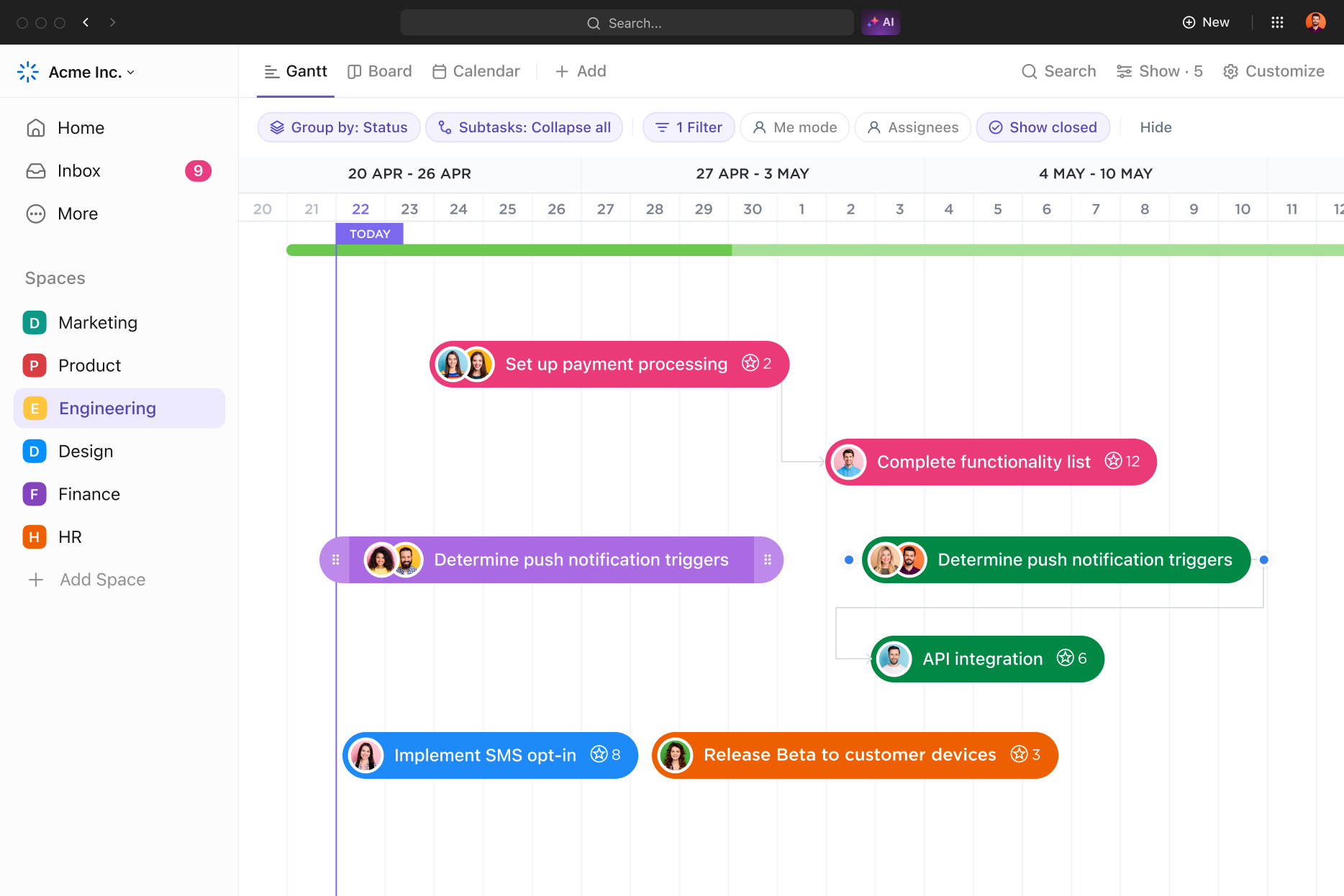 Gantt - Engineering