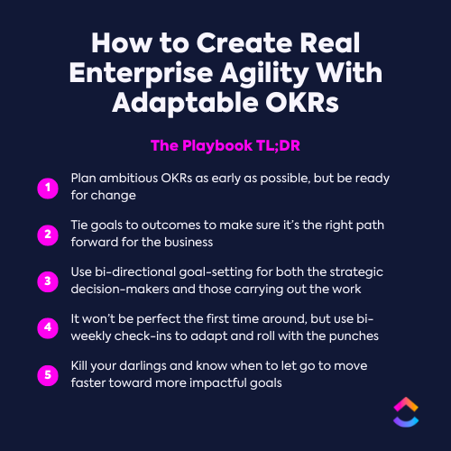 How to Create Real Enterprise Agility With Adaptable OKRs TL;DR Diagram