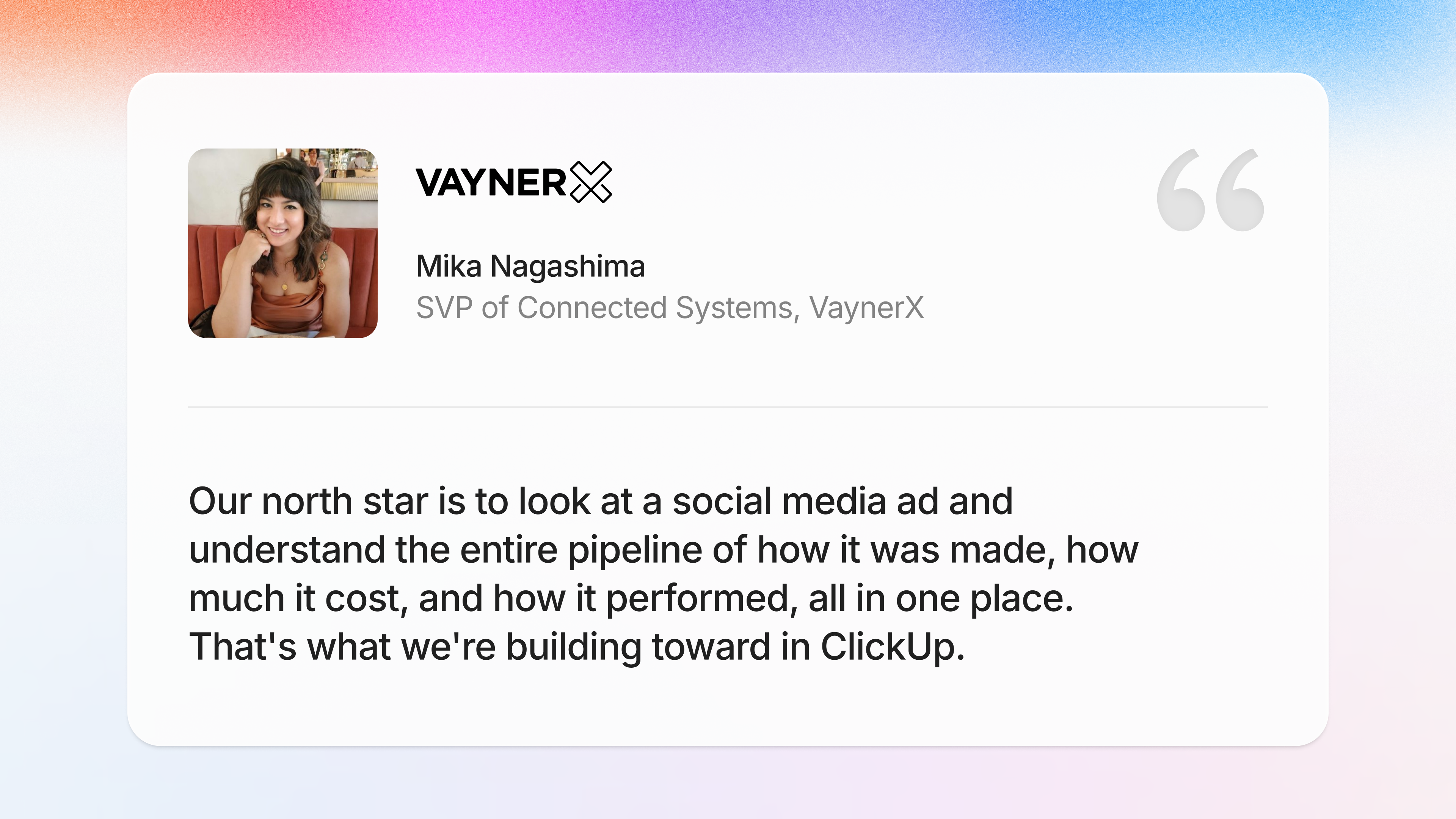 VaynerX ClickUp testimonial 2