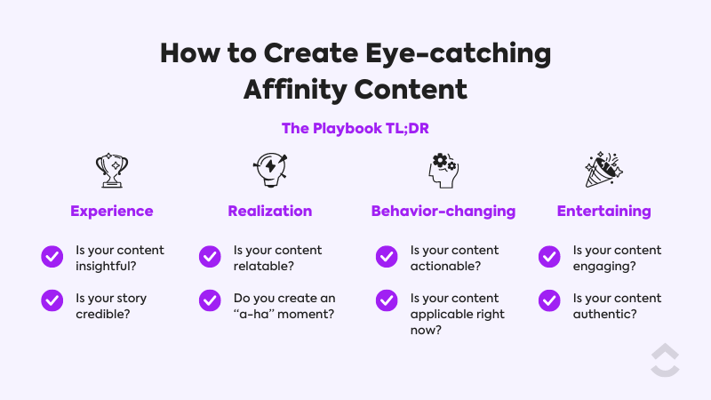 How to Create Eye-catching Affinity Content TL;DR Diagram