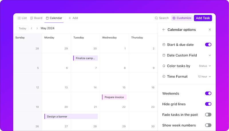 Project Management Software with Calendars | ClickUp™