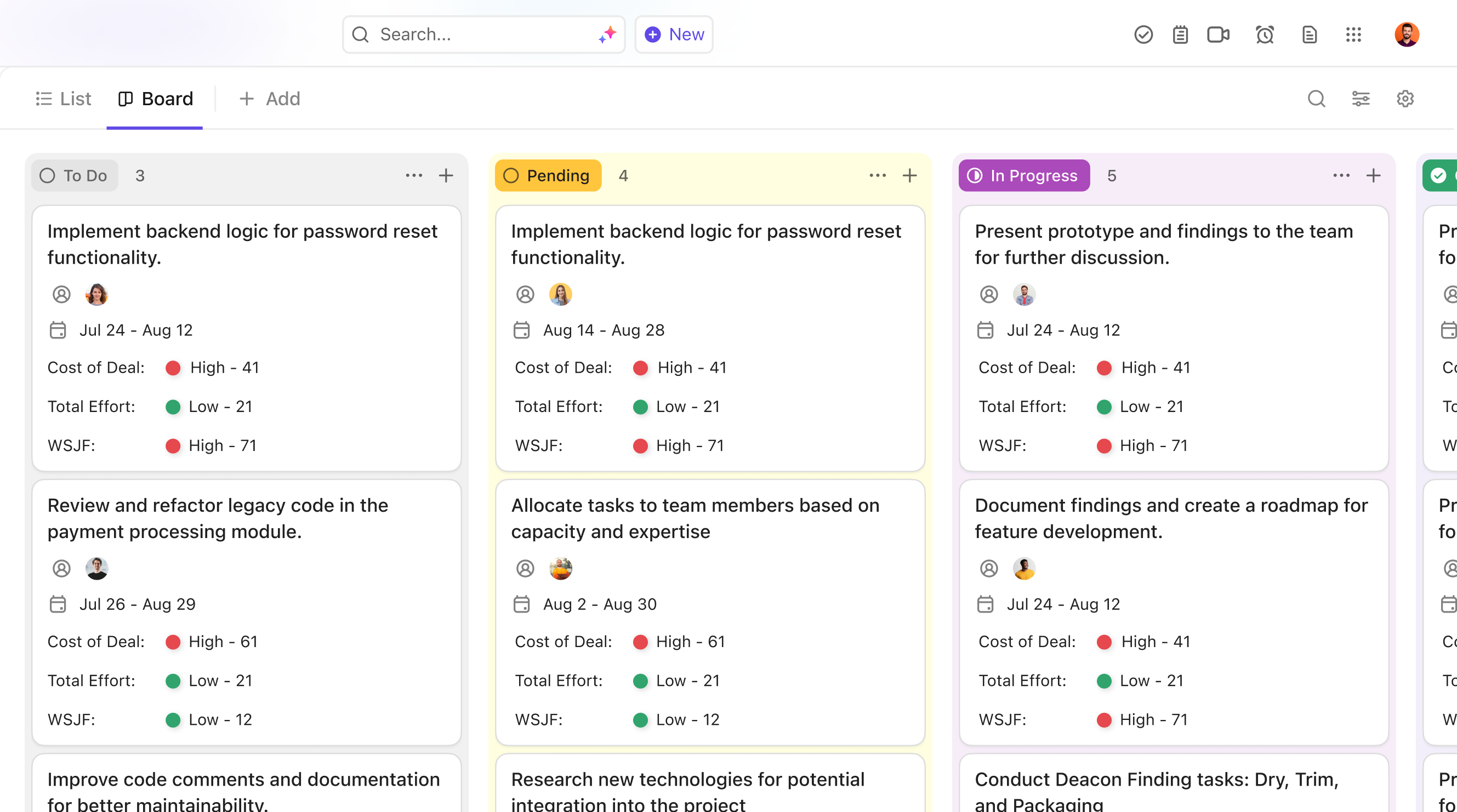 Visualize agile workflows and sprints
