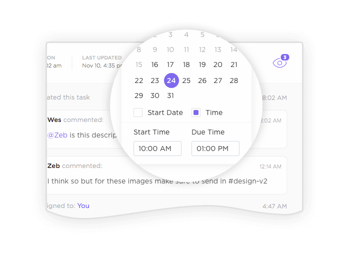 Start and Due Times Image