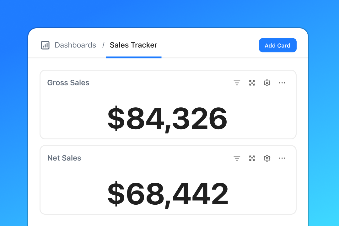 Sales Overviews - dashboards