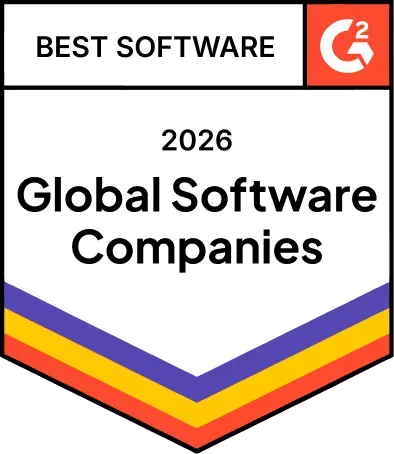 G2 Best Software 2026 Global Software Companies award badge