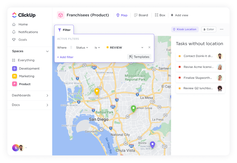 Map View Filters