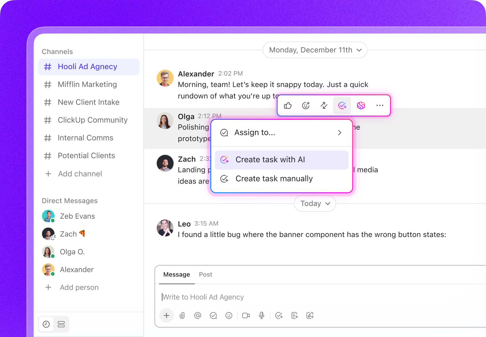 AI Task Creation from Chat