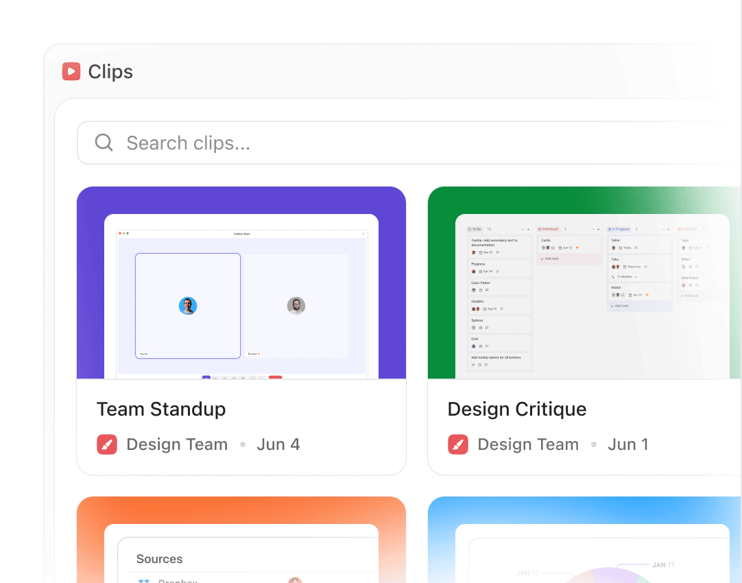 Clips — Search across all recordings