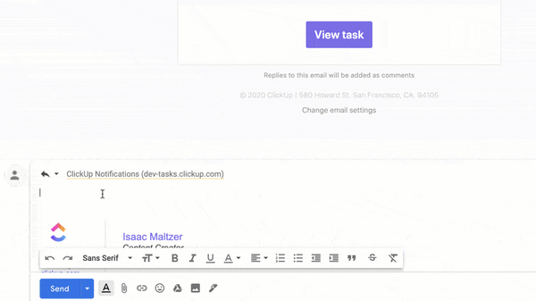 Clickfix Email Sample Project Management Software with Email | ClickUp™