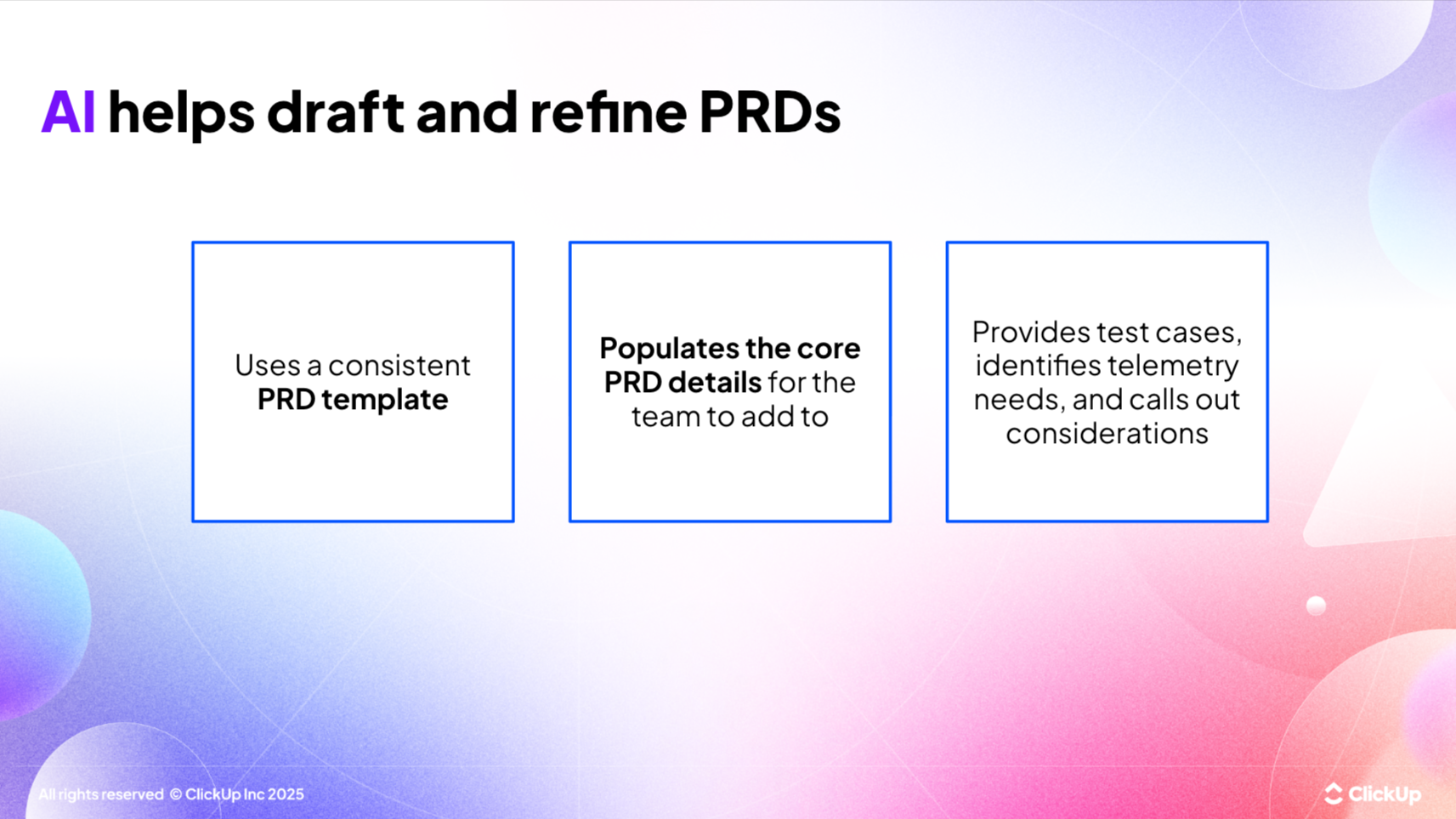 AI helps draft and refine PRDs