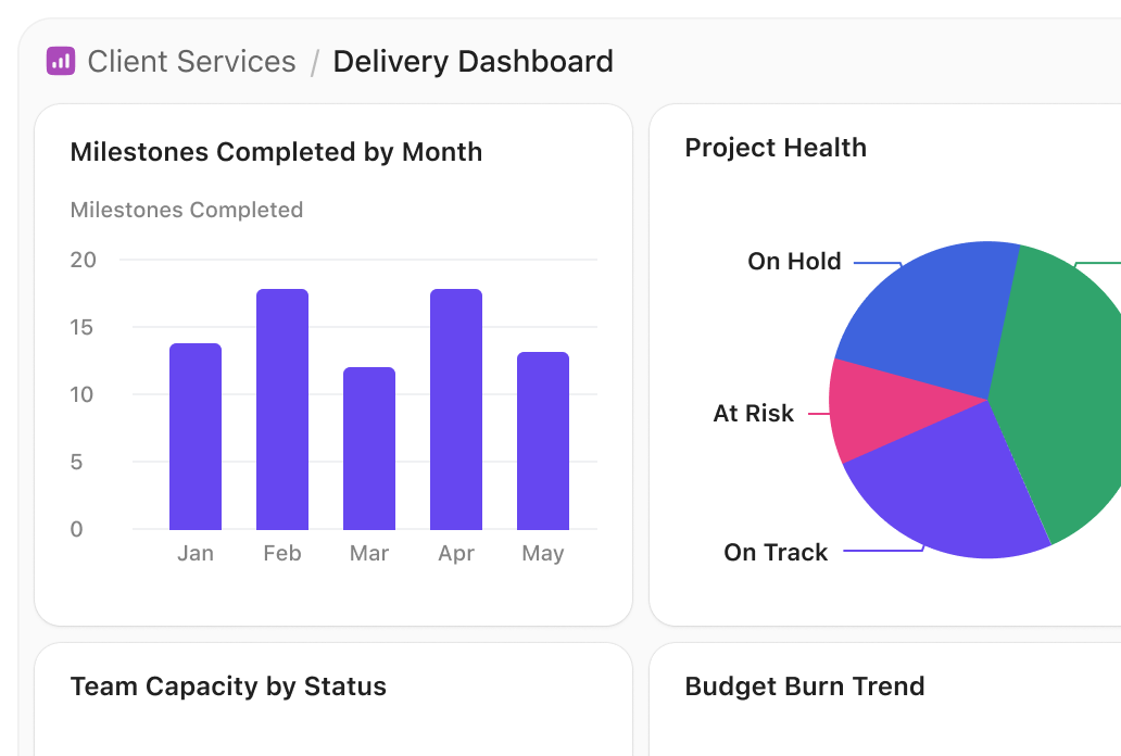 Client Services - Delivery Dashboard