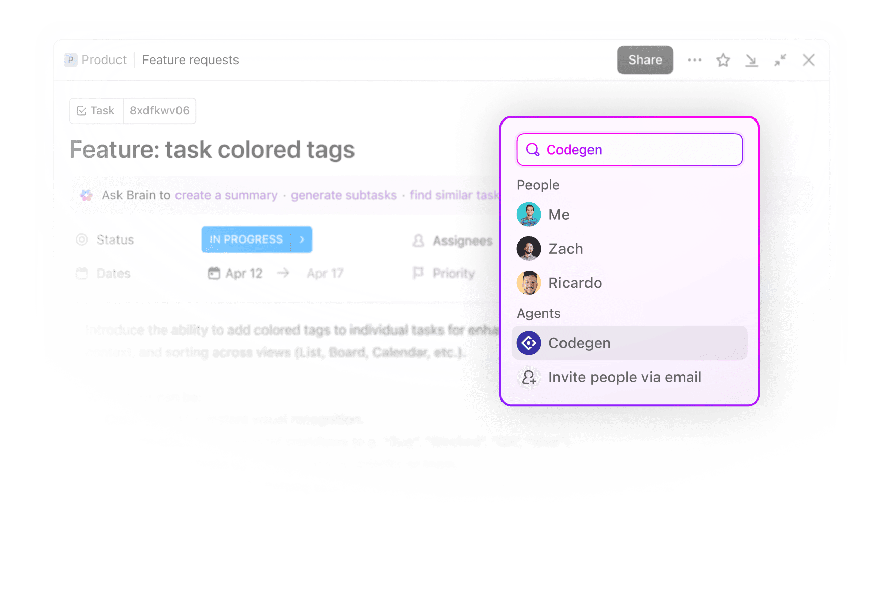 Using Codegen in ClickUp