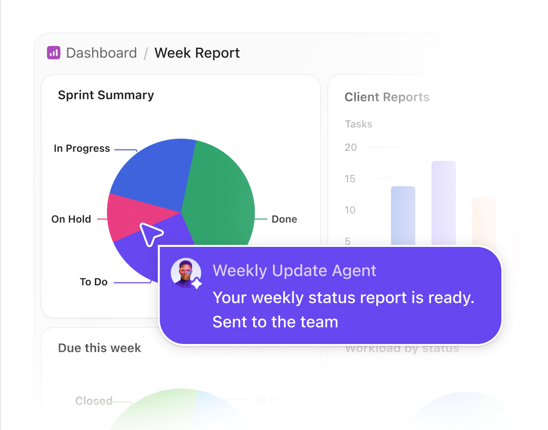 SUPER AGENTS Your status reports, built and sent automatically