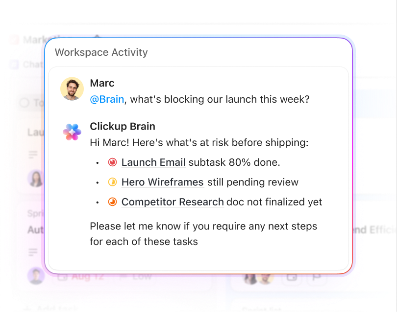 Ask what's stuck and get an answer instantly