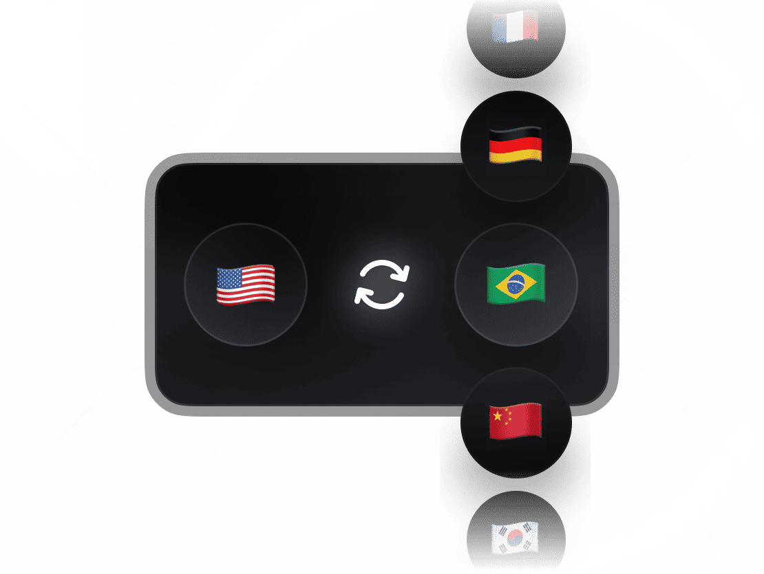 Global voice illustration showing multiple language flags and translation capabilities