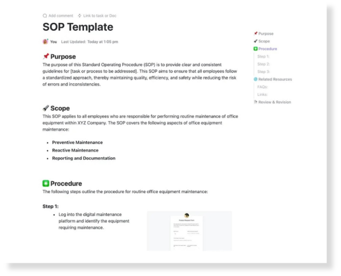 ClickUp SOP Template