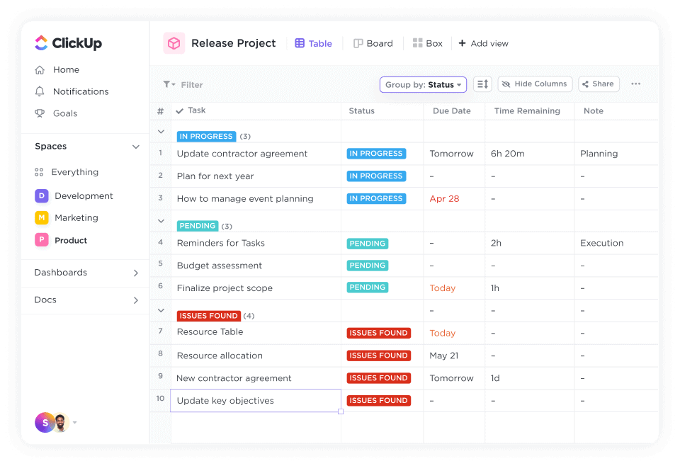 Format your tables your way.