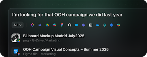 Search across all your apps interface
