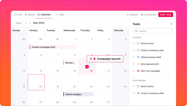 Project Management Software with Calendars | ClickUp™