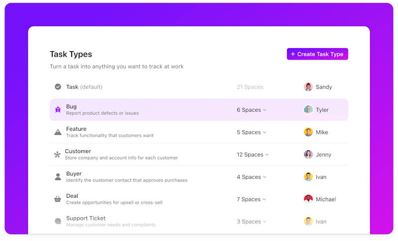 Custom Task Types - Optimize Your Workflow | ClickUp