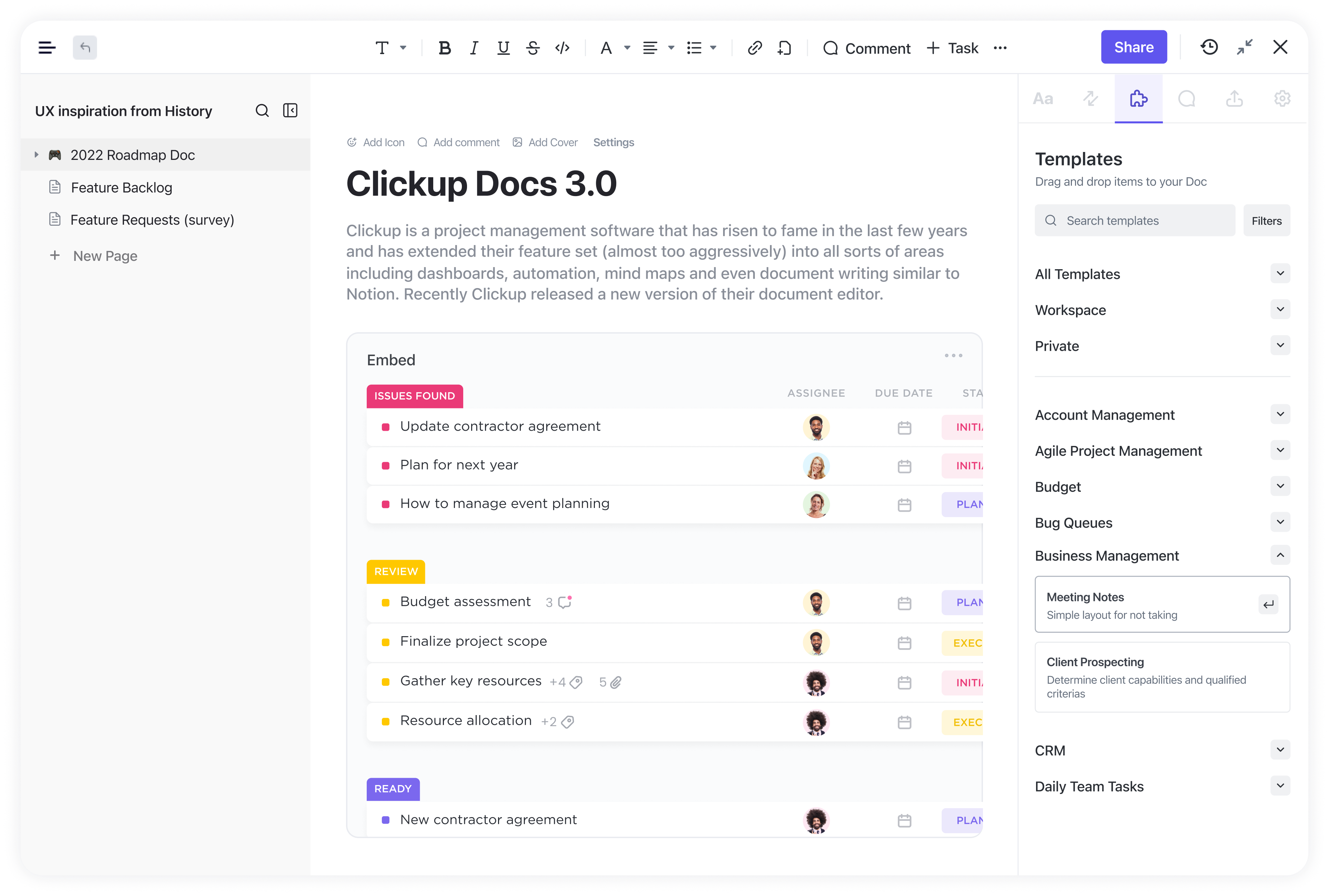 Your connected workspace for wiki, docs & projects