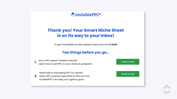 InvisiblePPC LP CTA Example