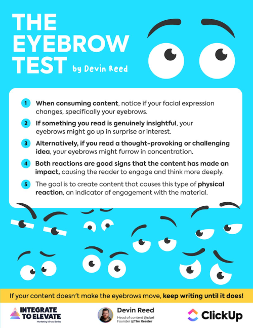 The eyebrow test graphic from devin reed