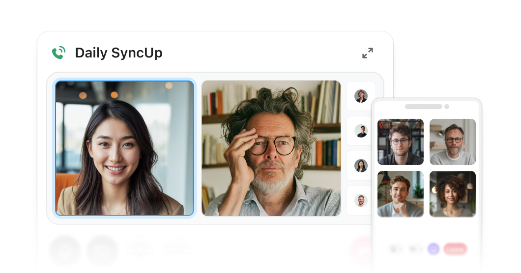 syncups Free, instant audio and  video calls from any device