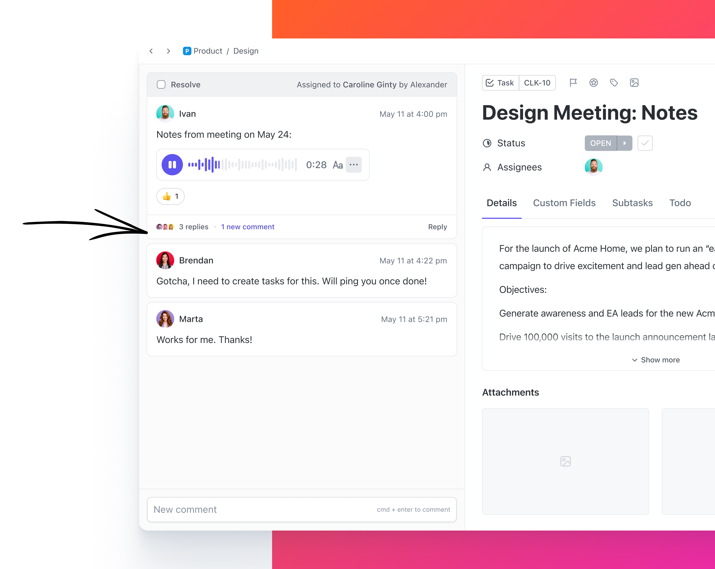 Knowledge sharing with comments