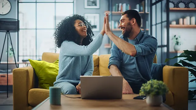 man-woman-high-five