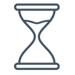 Illustrated icon of an hourglass