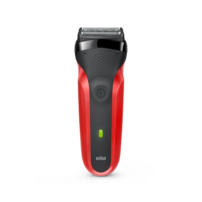 Series 3 300s shaver with protection cap, red.