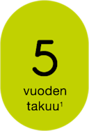 Jopa viiden vuoden takuu Jopa viiden vuoden takuu