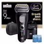 Braun Series 9 PRO+ 9660ccps rakapparat med resefodral, utbytbart rakhuvud och rengöringscenter.