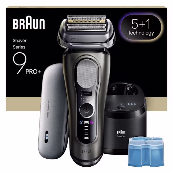 Braun Series 9 PRO+ 9675cc rakapparat med strömfodral och 6in1 Cleaning Center. Braun Series 9 PRO+ 9675cc rakapparat med strömfodral och 6in1 Cleaning Center.