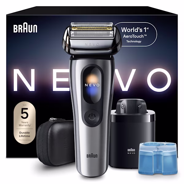 Braun NEVO rakapparat 15000c med läderfodral och 7-i-1 NEVO Care System. Braun NEVO rakapparat 15000c med läderfodral och 7-i-1 NEVO Care System.